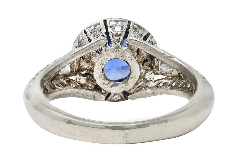 ## Missing Stamps .11111 Contemporary 1.53 CTW Sapphire Diamond Platinum Tulip Ring Wilson's Estate Jewelry