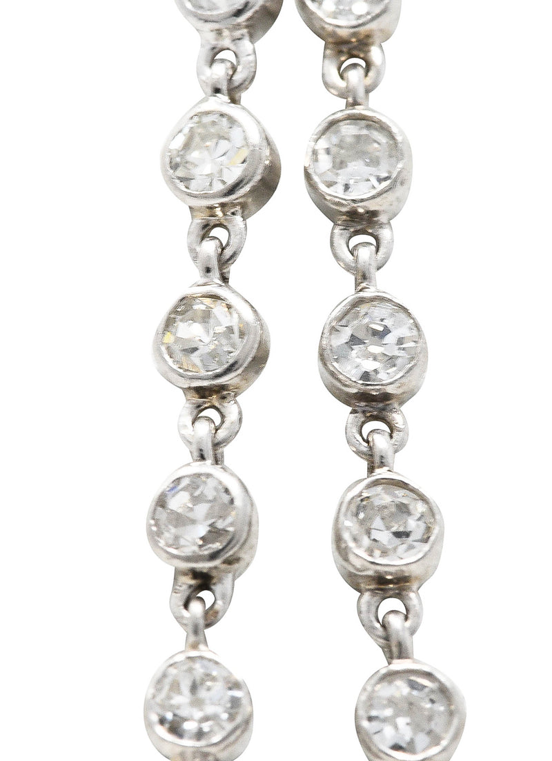 Art Deco 7.50 CTW Diamond Platinum 43 Inch Long Chain Link Necklace Wilson's Estate Jewelry