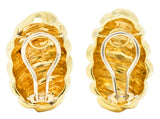 Henry Dunay Vintage 18 Karat Yellow Gold Cynnabar Ear-Clip EarringsEarrings - Wilson's Estate Jewelry
