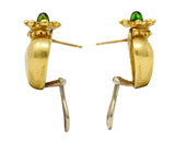 1990 Vahe Naltchayan Diopside 18 Karat Gold Crown Heart EarringsEarrings - Wilson's Estate Jewelry