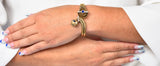 Victorian Etruscan Revival Sapphire Diamond 14 Karat Gold Cuff Braceletbracelet - Wilson's Estate Jewelry