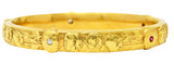 Riker Brothers Art Nouveau 14 Karat Yellow Gold Dragon Bangle Bracelet Wilson's Estate Jewelry