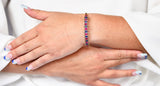 Retro 4.40 CTW Sapphire Ruby Diamond 18 Karat Two-Tone Bangle Braceletbracelet - Wilson's Estate Jewelry