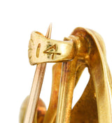 Whiteside & Blank Art Nouveau Amethyst Enamel 14 Karat Gold BroochBrooch - Wilson's Estate Jewelry