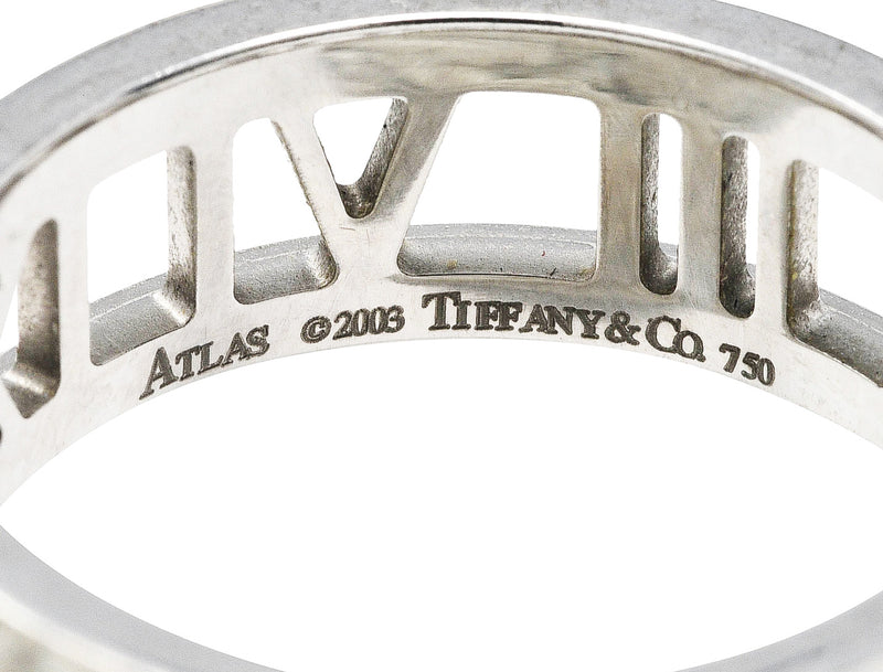 2003 Tiffany & Co. 18 Karat White Gold Atlas Unisex Band Ring