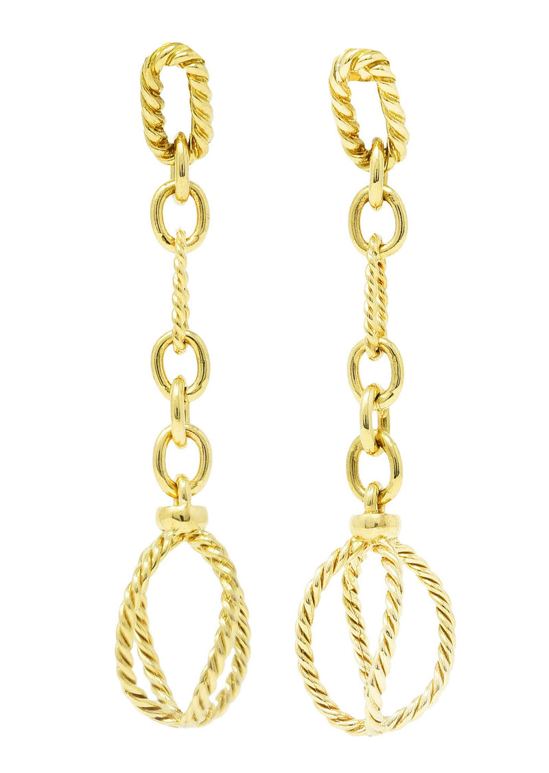 David Yurman 18 Karat Yellow Gold Twisted Cable Link Drop EarringsEarrings - Wilson's Estate Jewelry