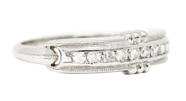 .11111 1935 Kasper & Esh Single Cut Diamond Platinum Channel Band RingRing - Wilson's Estate Jewelry