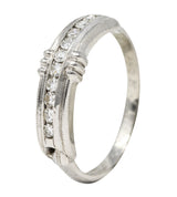 .11111 1935 Kasper & Esh Single Cut Diamond Platinum Channel Band RingRing - Wilson's Estate Jewelry