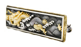 Victorian Silver 18 Karat Gold Mixed Metal Shakudo Ryujin Dragon Bar BroochBrooch - Wilson's Estate Jewelry