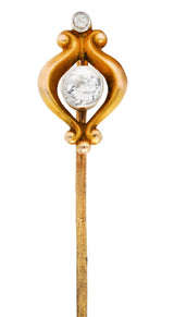 Bippart & Co. 0.28 CTW Diamond 14 Karat Gold Art Nouveau StickpinStick Pin - Wilson's Estate Jewelry
