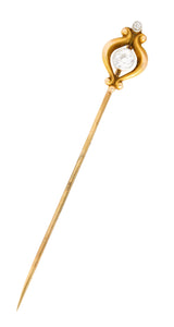 Bippart & Co. 0.28 CTW Diamond 14 Karat Gold Art Nouveau StickpinStick Pin - Wilson's Estate Jewelry