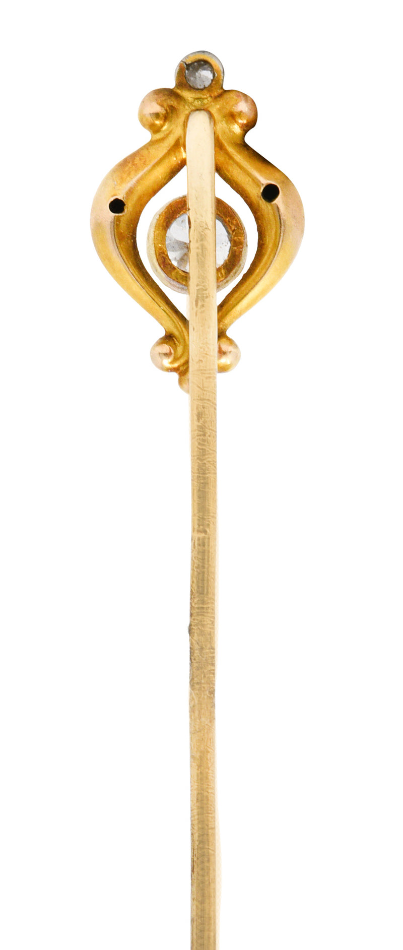 Bippart & Co. 0.28 CTW Diamond 14 Karat Gold Art Nouveau StickpinStick Pin - Wilson's Estate Jewelry