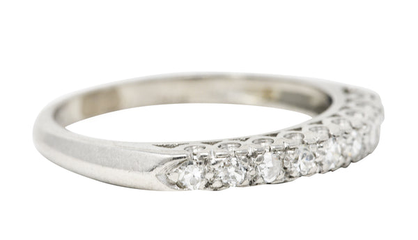 .11111 Mid-Century 0.25 CTW Diamond Platinum Fishtail Band RingRing - Wilson's Estate Jewelry