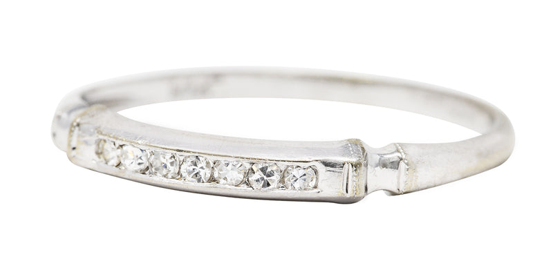 Art Deco Single Cut Diamond 14 Karat White Gold Band RingRing - Wilson's Estate Jewelry