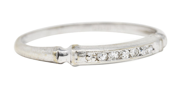 Art Deco Single Cut Diamond 14 Karat White Gold Band RingRing - Wilson's Estate Jewelry