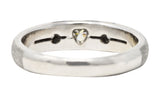 Contemporary Heart Cut Diamond Platinum Unisex Band RingRing - Wilson's Estate Jewelry