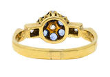 Victorian 0.69 CTW Sapphire Diamond 18 Karat Yellow Gold Star Antique Cluster Ring Wilson's Estate Jewelry