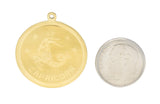 Vintage 14 Karat Yellow Gold Capricorn Zodiac Medallion Pendant Charm