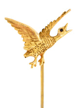 Victorian Garnet 14 Karat Gold Goose StickpinStick Pin - Wilson's Estate Jewelry