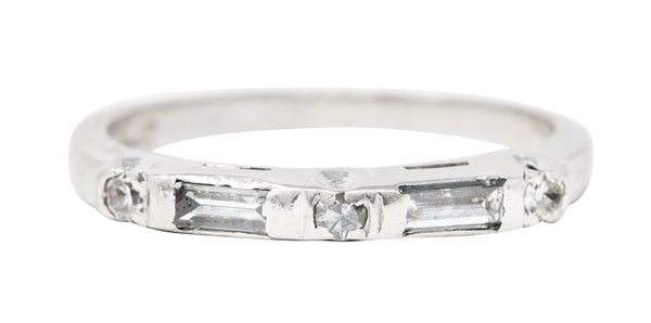 Mid-Century 0.25 CTW Diamond Platinum Stacking Band RingRing - Wilson's Estate Jewelry