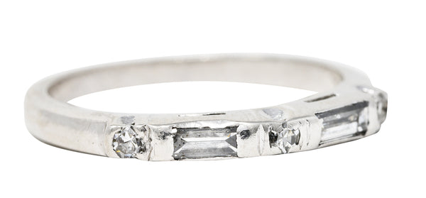 Mid-Century 0.25 CTW Diamond Platinum Stacking Band RingRing - Wilson's Estate Jewelry