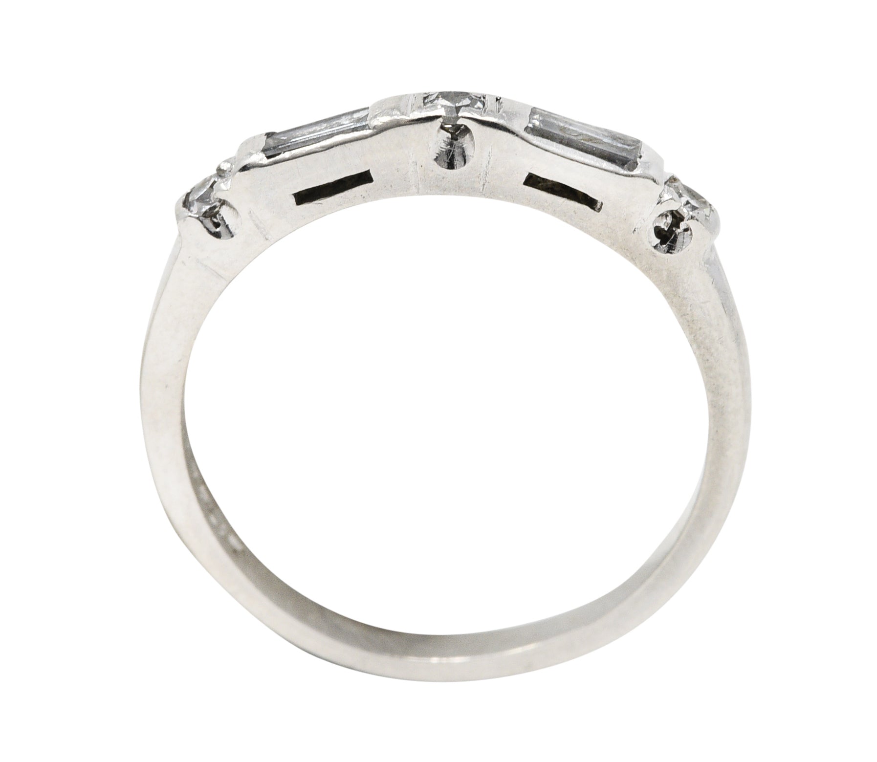 Mid-Century 0.25 CTW Diamond Platinum Stacking Band RingRing - Wilson's Estate Jewelry