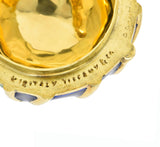Tiffany & Co. 1960's Basse-Taille Enamel 18 Karat Yellow Gold Vintage Pill Box
