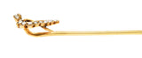 Victorian Seed Pearl Diamond 14 Karat Yellow Gold Heart StickpinStick Pin - Wilson's Estate Jewelry