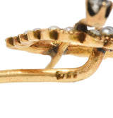 Victorian Seed Pearl Diamond 14 Karat Yellow Gold Heart StickpinStick Pin - Wilson's Estate Jewelry