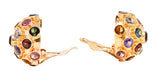 1960's Vintage Multi-Gem 14 Karat Rose Gold Sputnik Ear-Clip EarringsEarrings - Wilson's Estate Jewelry
