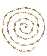 1900 French Victorian 18 Karat Gold 36 Inch Long Chain NecklaceNecklace - Wilson's Estate Jewelry