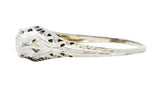 Art Deco 0.52 CTW Diamond 18 Karat White Gold Trellis Engagement RingRing - Wilson's Estate Jewelry