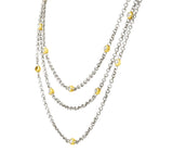 1970's Buccellati Rose Cut Diamond 18 Karat Two-Tone Gold Multi-Strand Swag Chain Necklace Wilson's Estate Jewelry