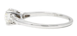 Mid-Century 0.89 CTW Old European Diamond 14 Karat White Gold Vintage Engagement Ring Wilson's Estate Jewelry