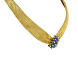 Van Cleef & Arpels Georges Lenfant 1940s Sapphire Diamond 18 Karat Gold Necklace
