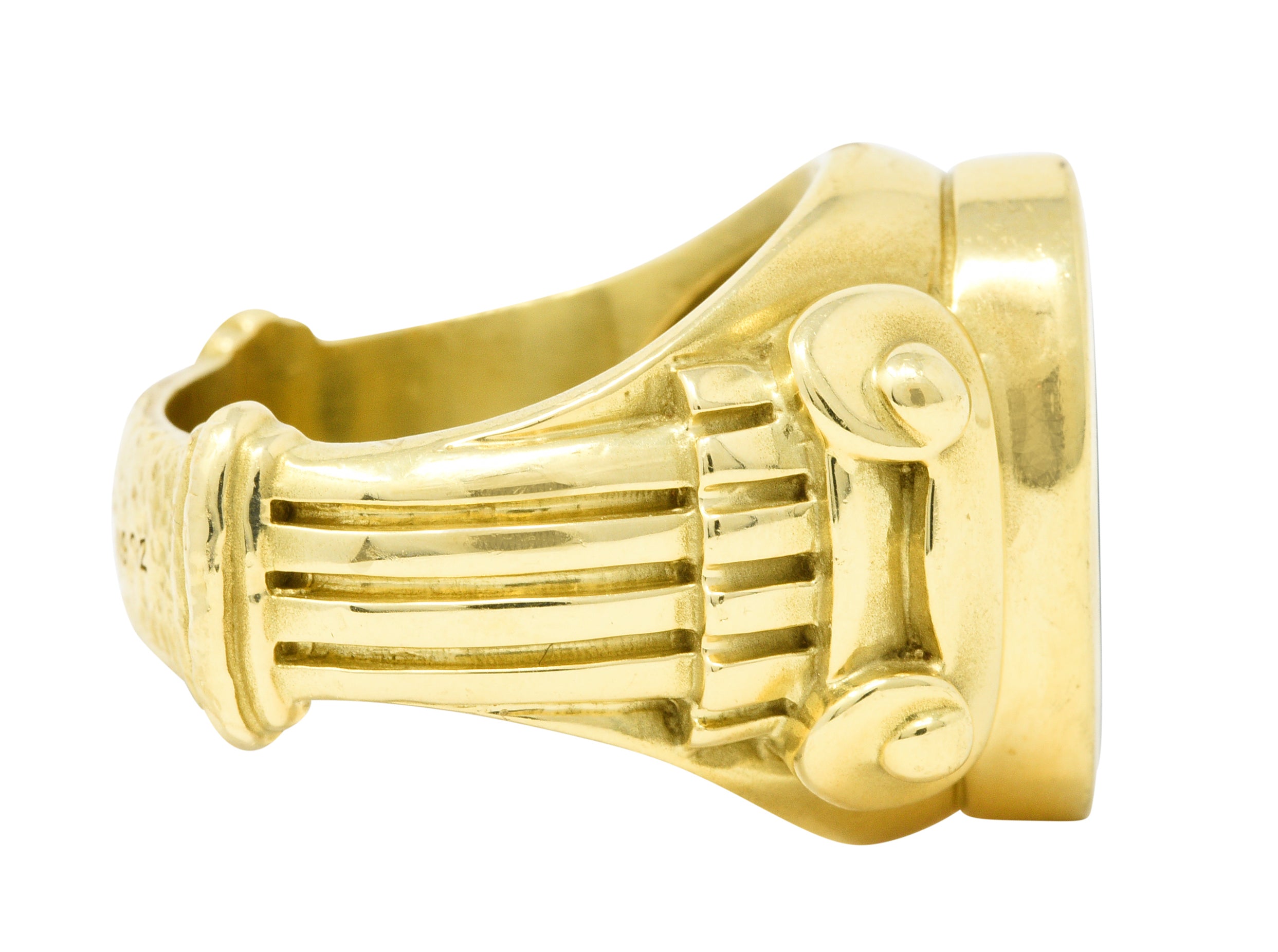Kieselstein-Cord Bloodstone Intaglio 18 Karat Gold Signet RingRing - Wilson's Estate Jewelry