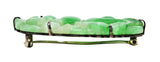 1920's Art Deco Carved Jadeite Jade Sterling Silver Floral Fruit Brooch GIA Wilson's Estate Jewelry