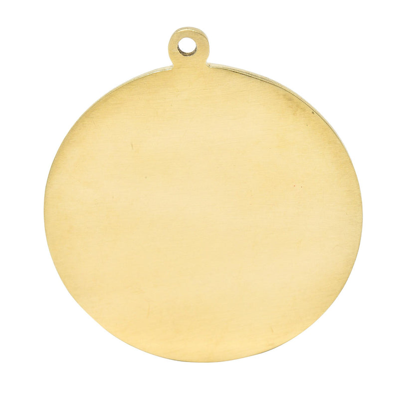 Vintage 14 Karat Yellow Gold Aries Zodiac Medallion Pendant Charm
