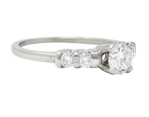 Mid-Century 0.92 CTW Diamond Platinum Five Stone Vintage Engagement Ring