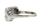 Retro 1.00 CTW Diamond 14 Karat White Gold Double Row Band RingRing - Wilson's Estate Jewelry