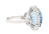 Vintage 16.32 CTW Aquamarine Diamond 18 Karat White Gold Cluster RingRing - Wilson's Estate Jewelry