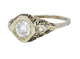Edwardian 0.75 CTW Old European Cut Diamond 18 Karat White Gold Engagement Ring