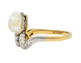 Belle Epoque Baroque Pearl Diamond Platinum 18 Karat Gold Duchess Tiara Ring