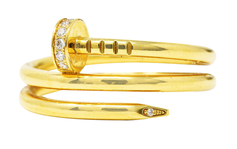 Cartier Diamond 18 Karat Yellow Gold Juste Un Clou Nail Vintage Ring Wilson's Estate Jewelry