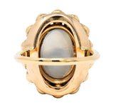 Retro Moonstone Sapphire 14 Karat Gold Cluster RingRing - Wilson's Estate Jewelry