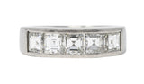 Contemporary 2.09 CTW Square Step Diamond Platinum Channel Band RingRing - Wilson's Estate Jewelry