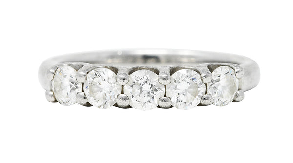 .11111 Contemporary 1.00 CTW Diamond Platinum Five Stone Band RingRing - Wilson's Estate Jewelry