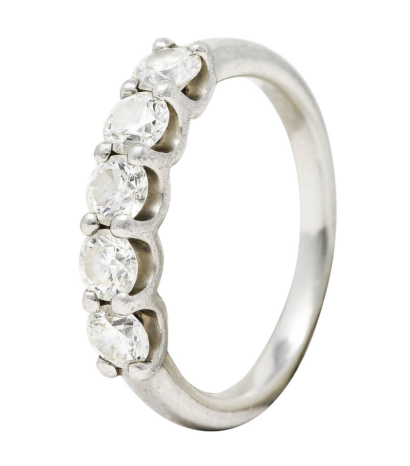 .11111 Contemporary 1.00 CTW Diamond Platinum Five Stone Band RingRing - Wilson's Estate Jewelry