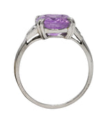Neoclassical 4.95 CTW Purple Sapphire Diamond Platinum Zeus Intaglio Art Deco RingRing - Wilson's Estate Jewelry