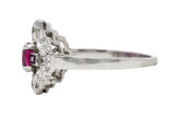 Frank Walter Lawrence Art Deco 1.97 CTW Diamond Ruby Platinum Dinner RingRing - Wilson's Estate Jewelry